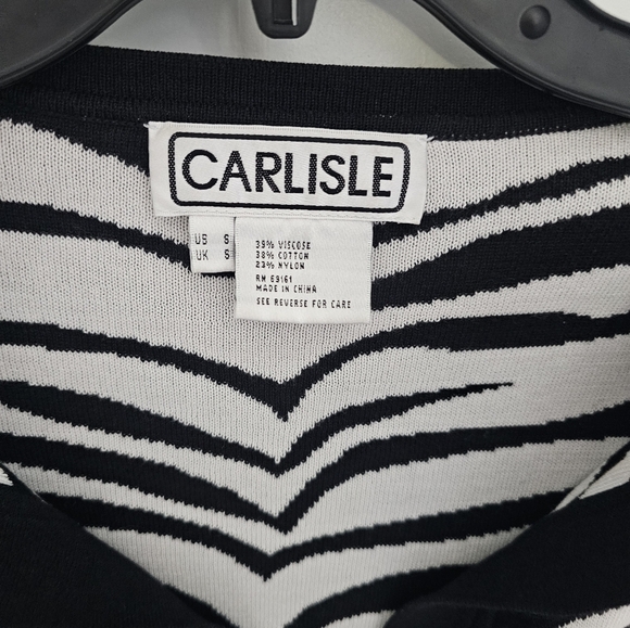 Carlisle Zebra Print Cardigan Sweater Size Small - Picture 2 of 11